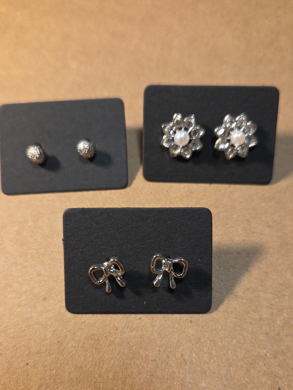 Silver Bow Stud Earrings - Women Jewelry